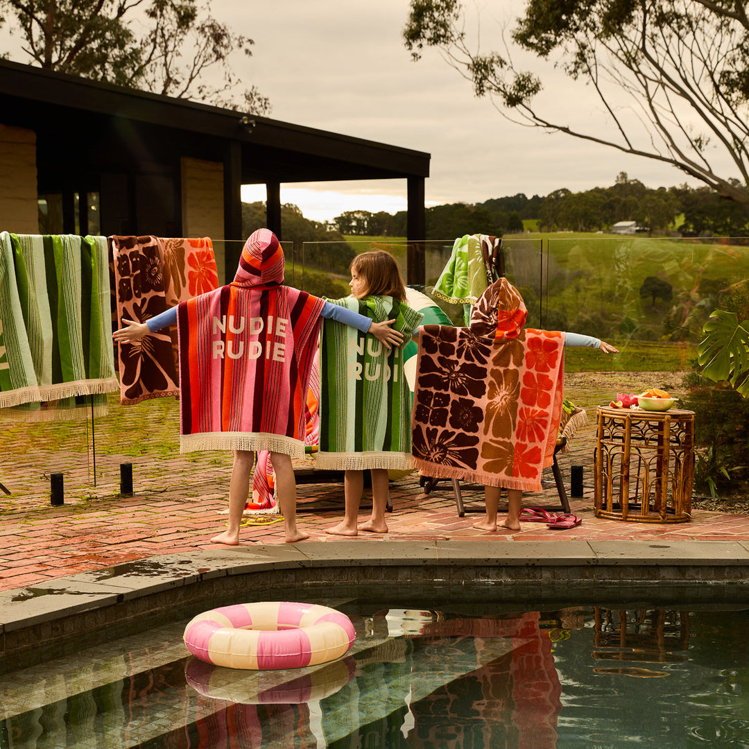 Sage x Clare June Nudie Hooded Towel - Dahlia