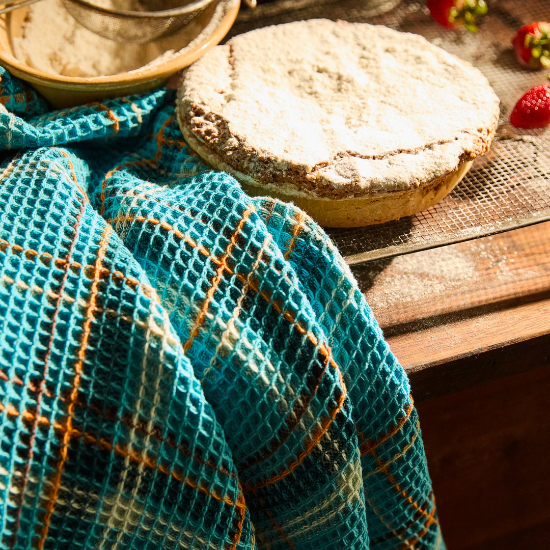 Sage x Clare Frances Waffle Tea Towel - Turquoise