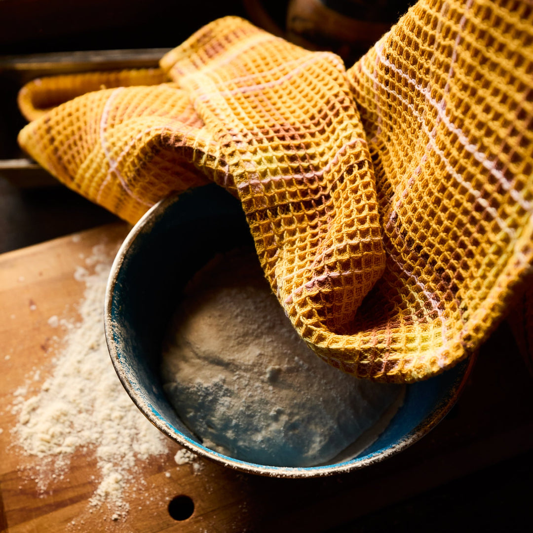 Sage x Clare Frances Waffle Tea Towel - Ochre