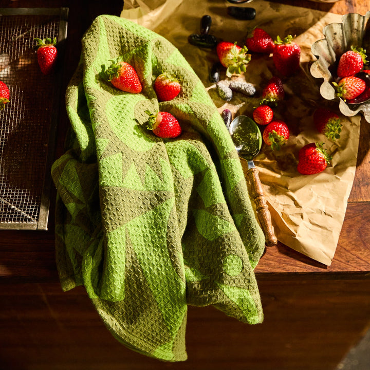 Sage x Clare Nora Tea Towel - Cactus Green