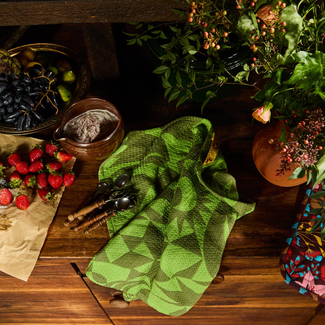 Sage x Clare Nora Tea Towel - Cactus Green