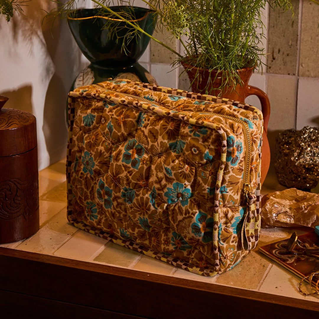 Sage x Clare Magnolia Vanity Bag - Turquoise