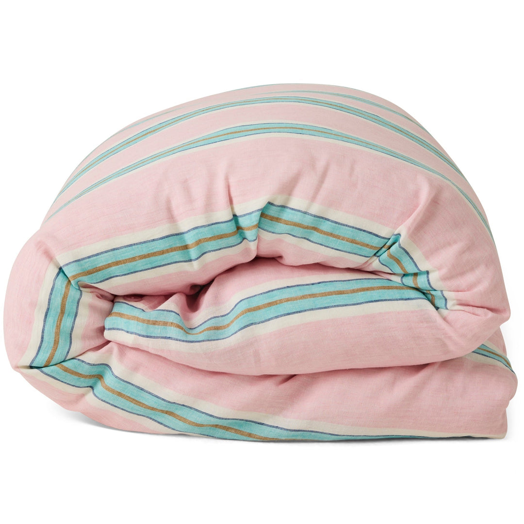 Kip & Co Tickled Pink Stripe Linen Quilt Cover