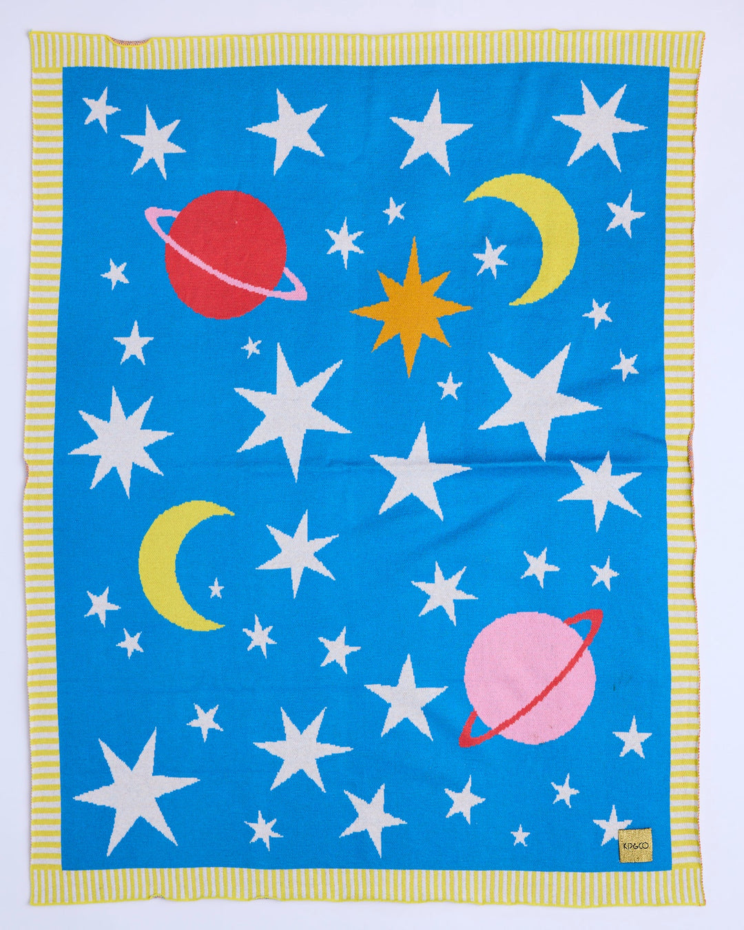 Kip & Co Stars And Moon Cotton Knitted Blanket