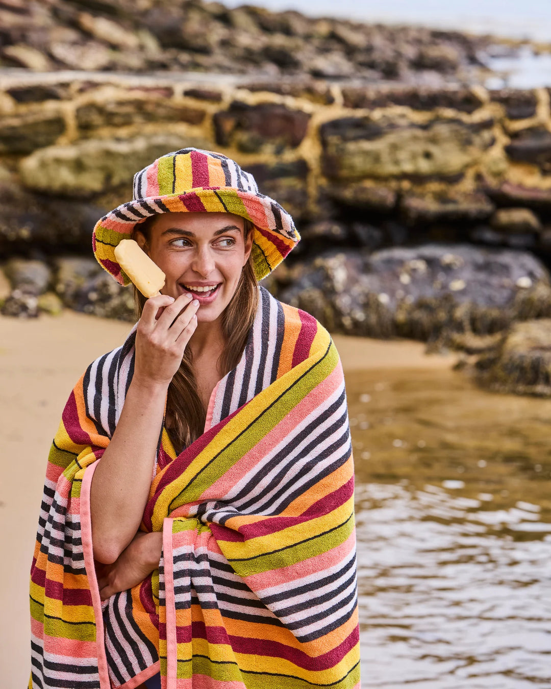 Kip & Co Casablanca Stripe Terry Beach Towel