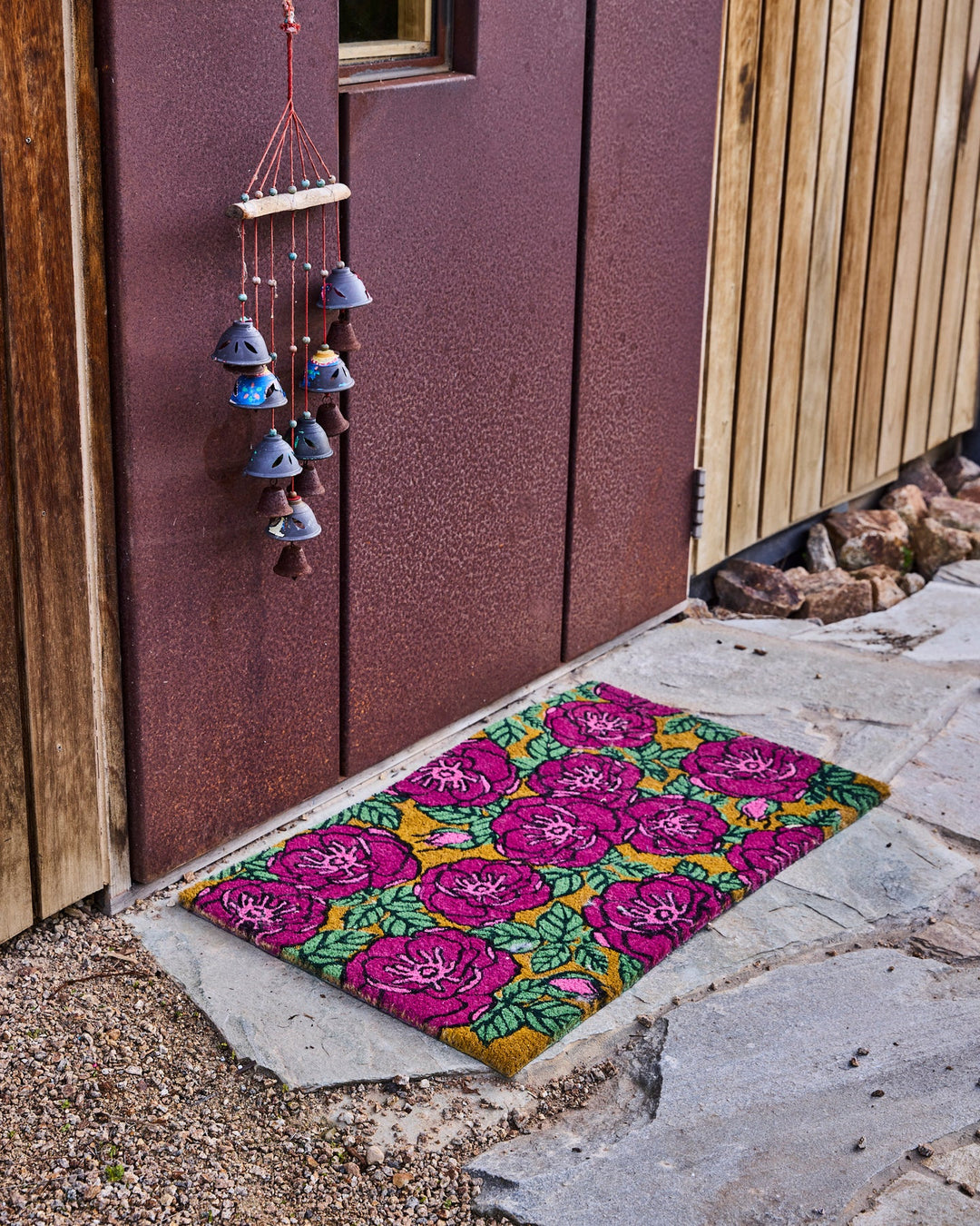 Kip & Co Golden Peony Coir Door Mat
