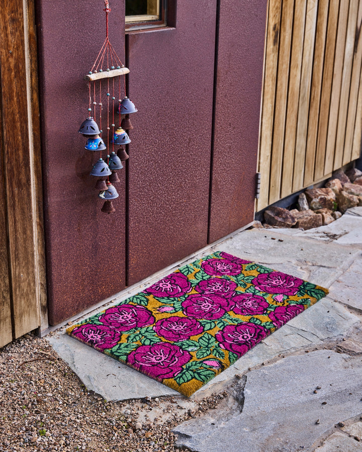 Kip & Co Golden Peony Coir Door Mat