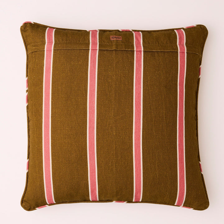 Kip & Co Carob Stripe Upholstery Square Lounge Cushion
