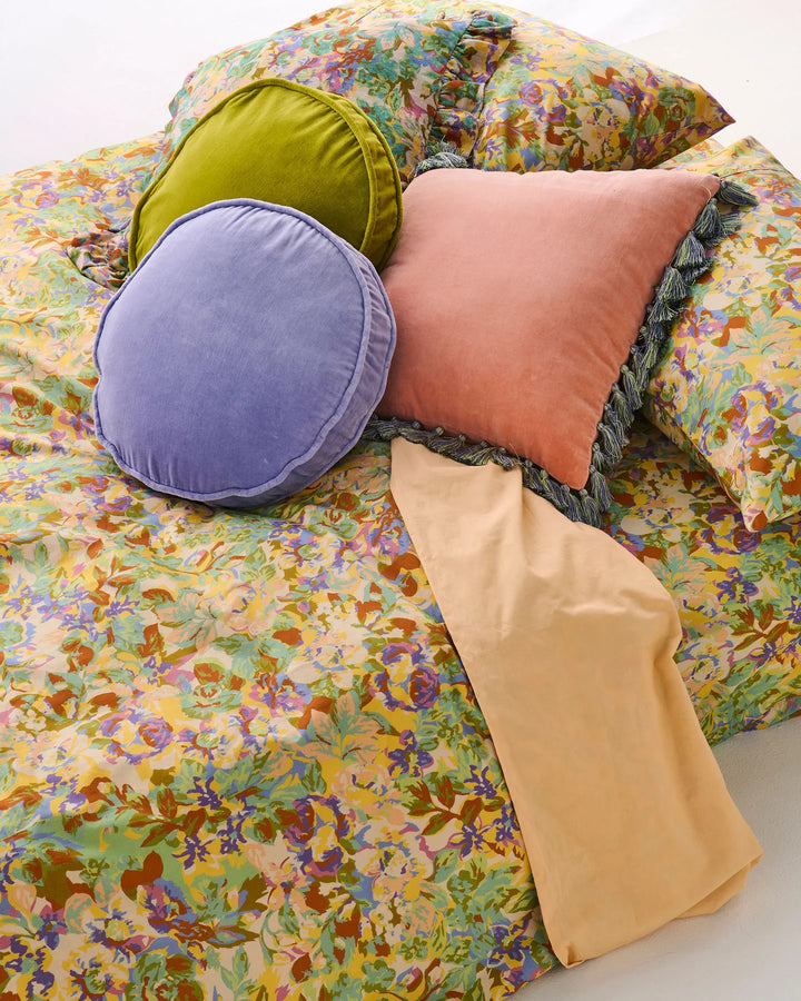 Kip & Co Jacaranda Velvet Pea Cushion