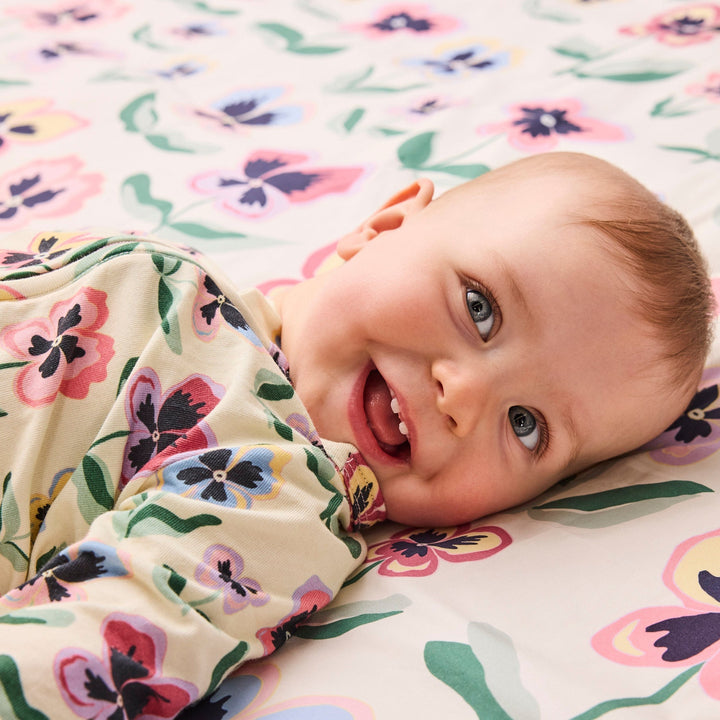 Kip & Co Pretty Pansy Organic Long Sleeve Zip Romper