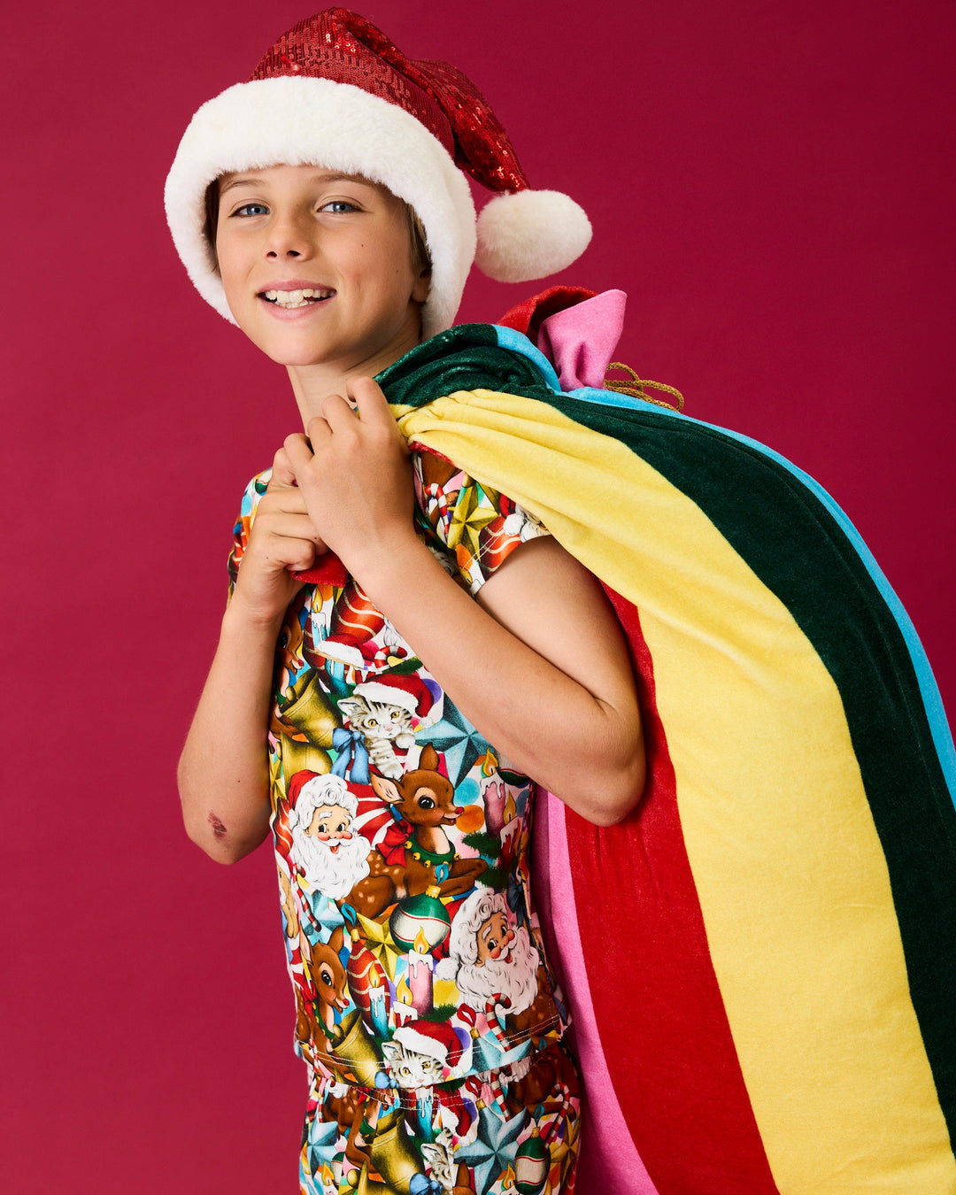 Kip & Co Rainbow Joy Velvet Santa Sack