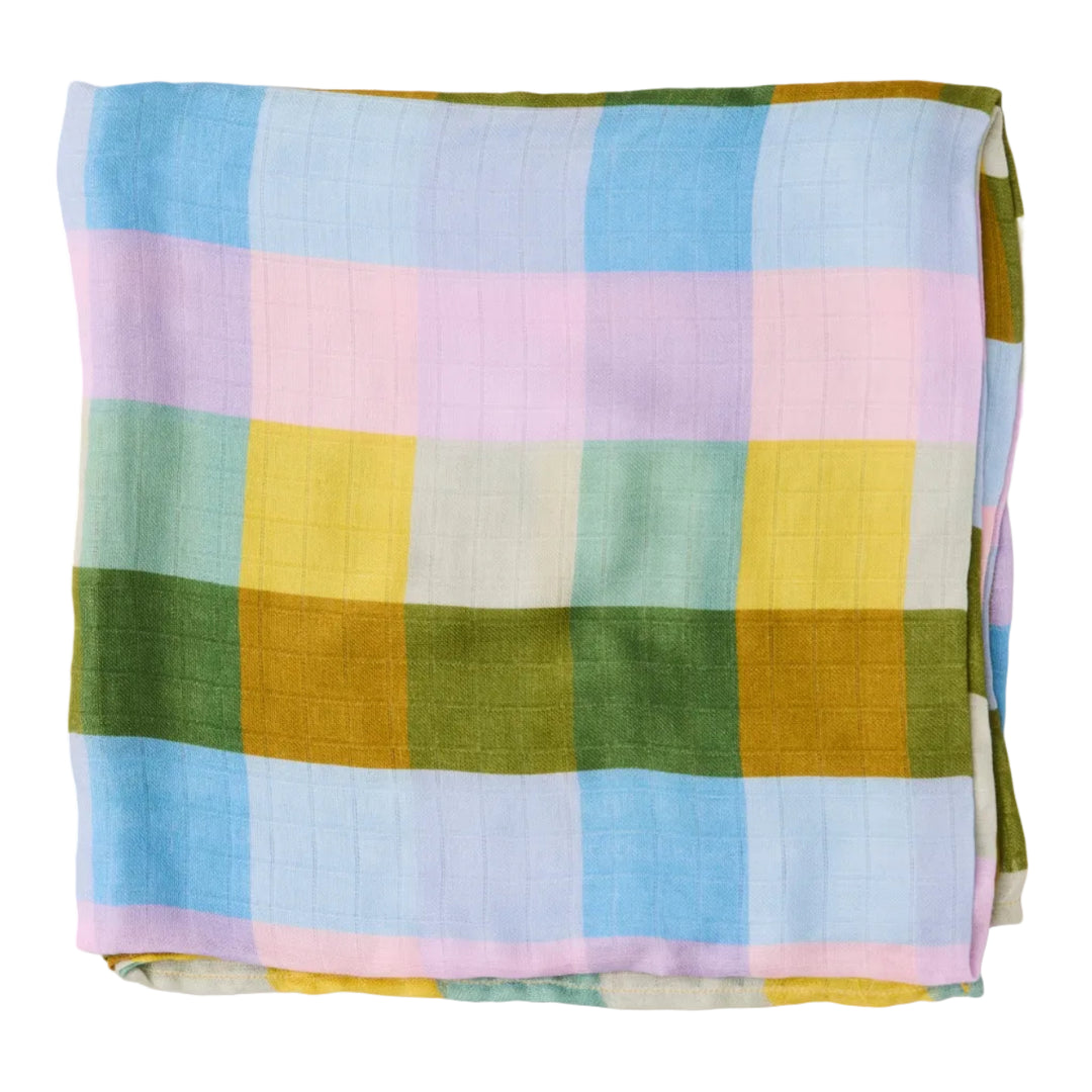 Kip & Co Sorbet Tartan Bamboo Swaddle