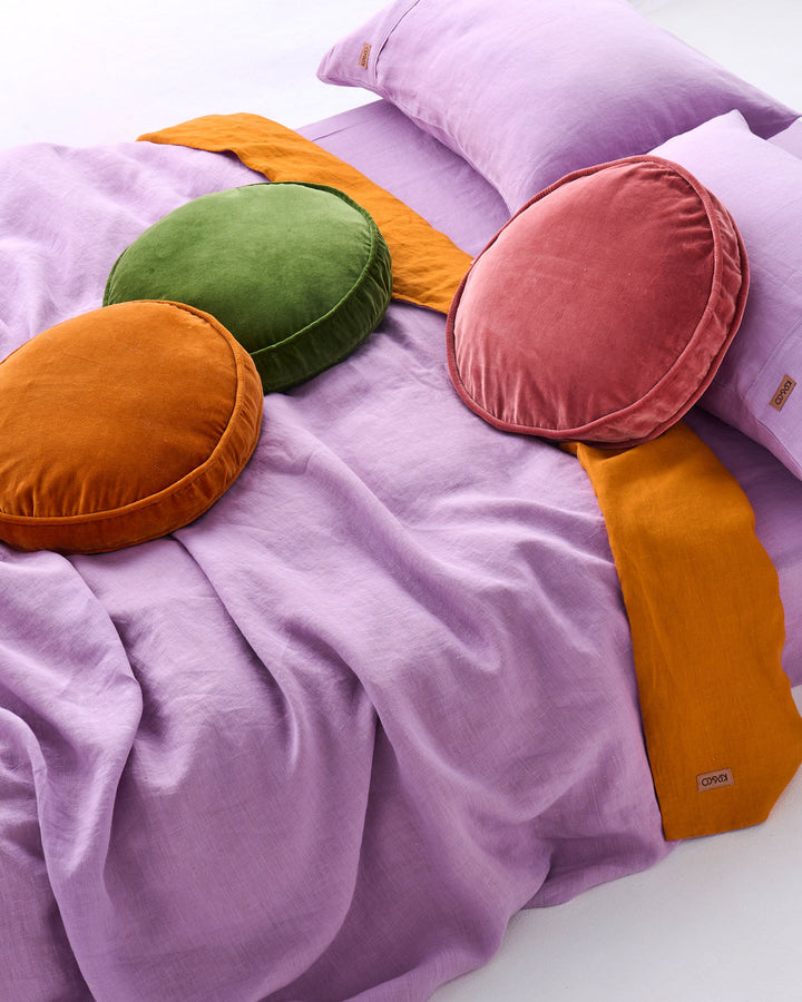 Kip & Co Peach Pie Velvet Pea Cushion