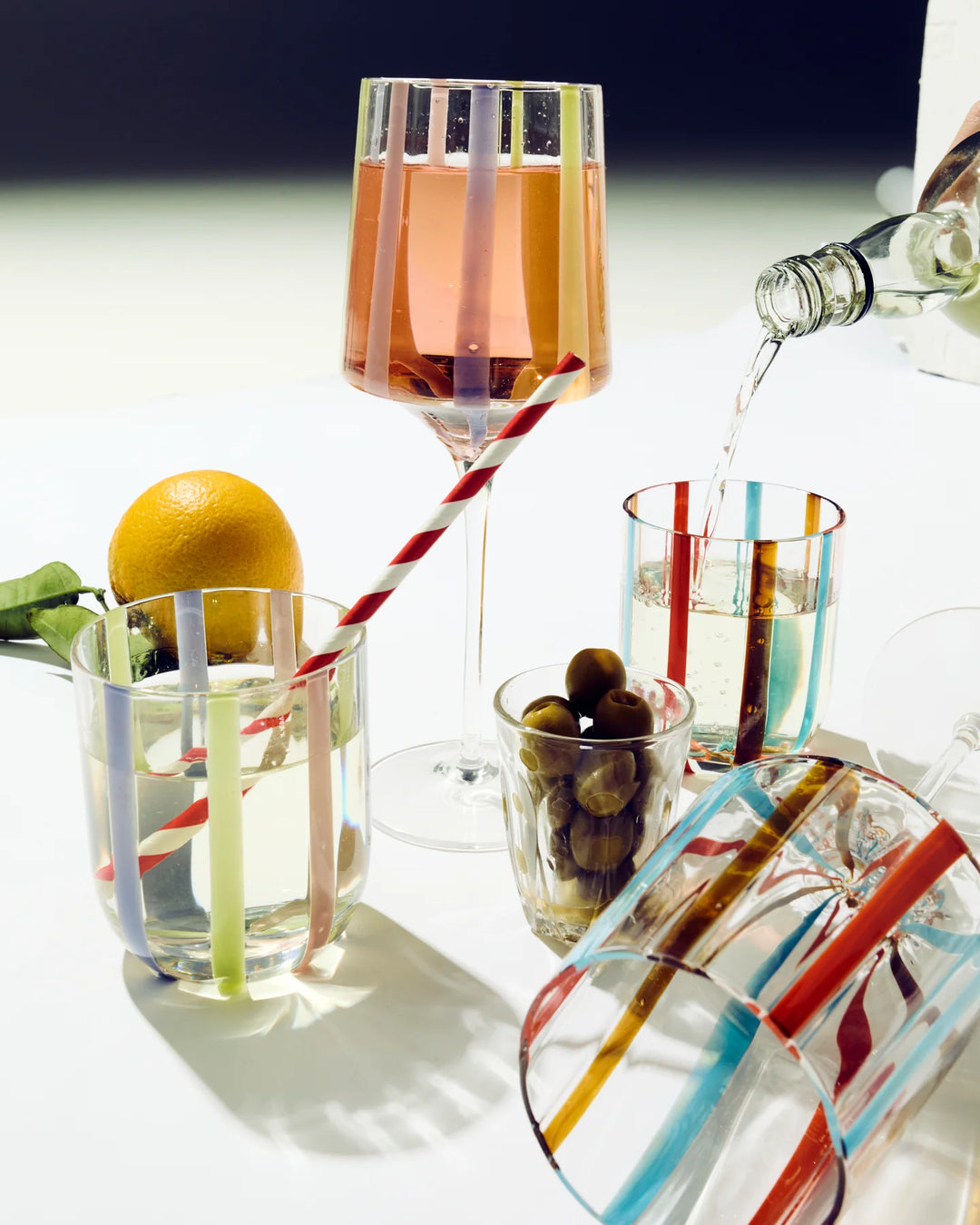 Kip & Co Neptune Stripe Tumbler Glass 2P Set