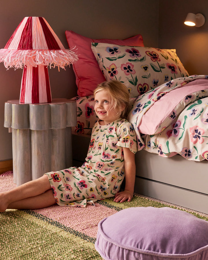 Kip & Co Wisteria Velvet Pea Cushion