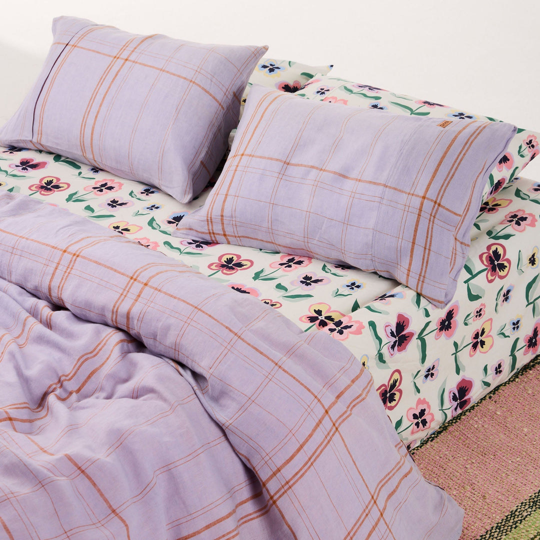 Kip & Co Pretty Pansy Organic Cotton Fitted Sheet