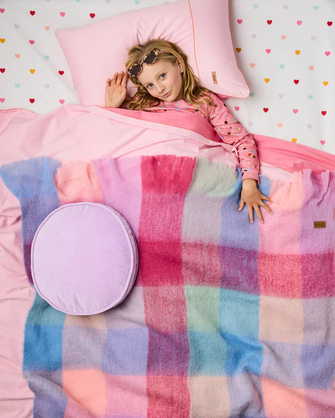 Kip & Co Candy Clouds Tartan Cosy Blanket