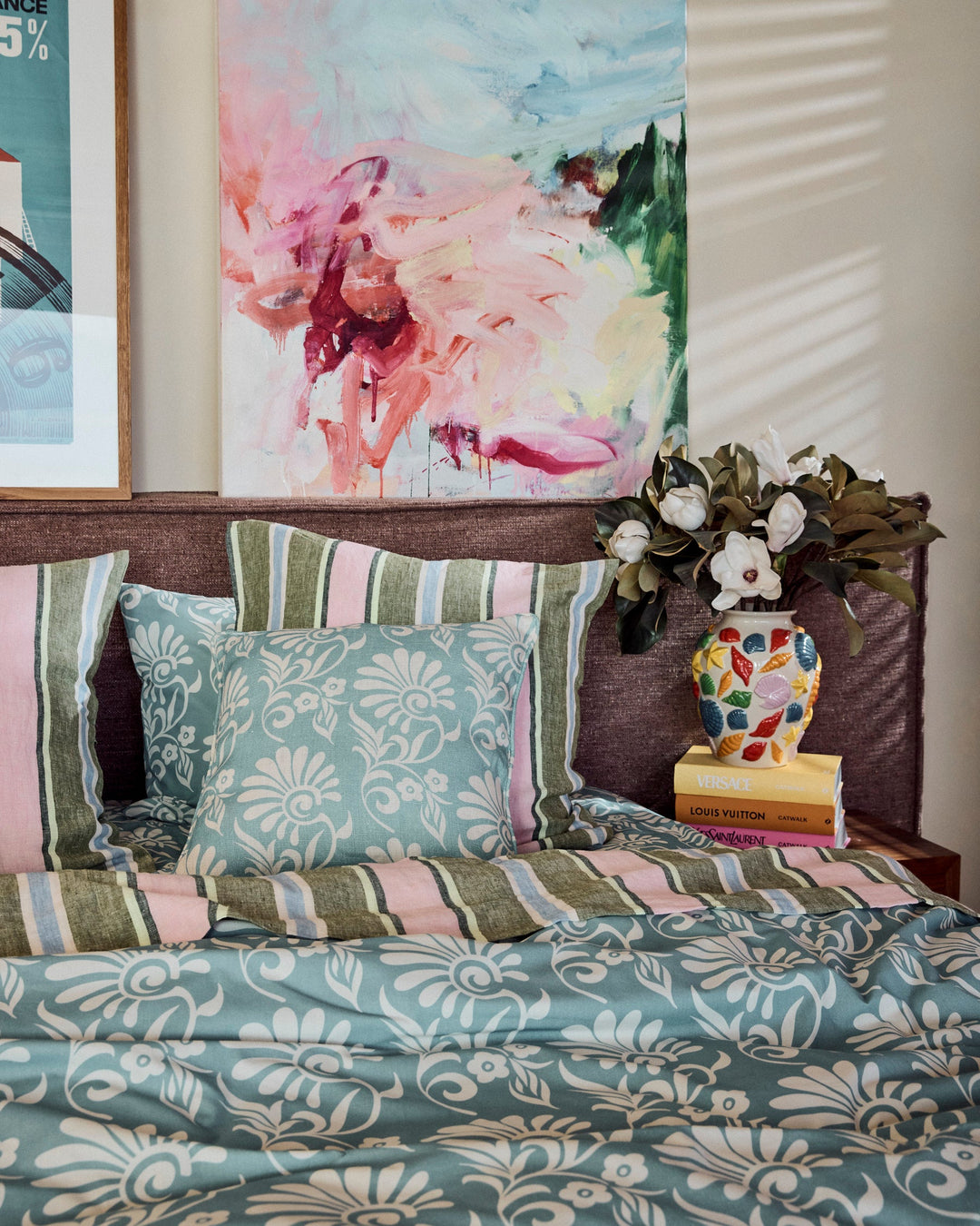 Kip & Co Cactus Stripe Linen European Pillowcases