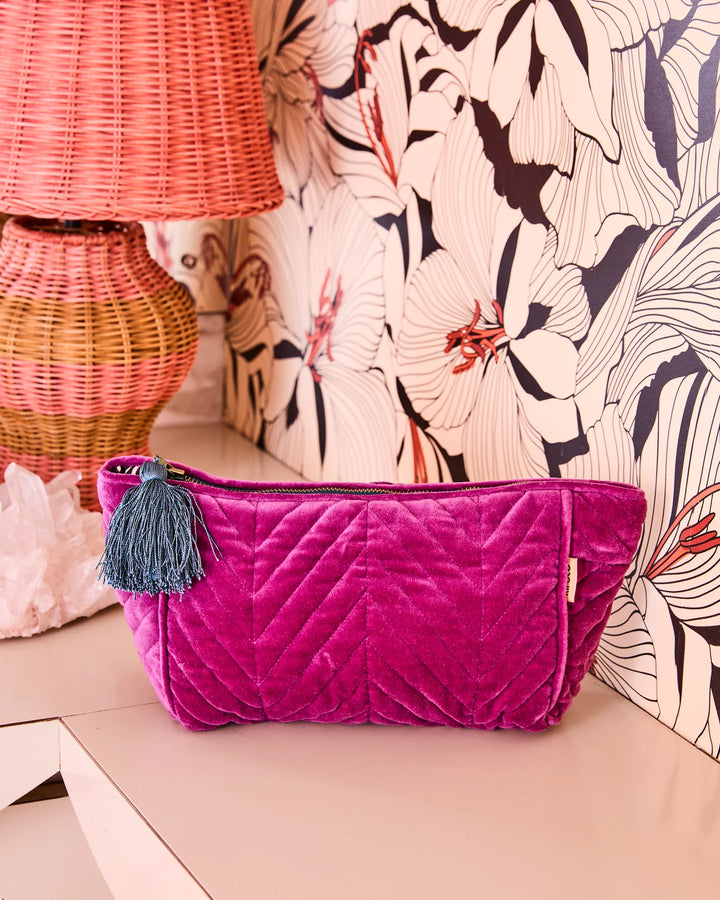 Kip & Co Wild Grape Velvet Toiletry Bag