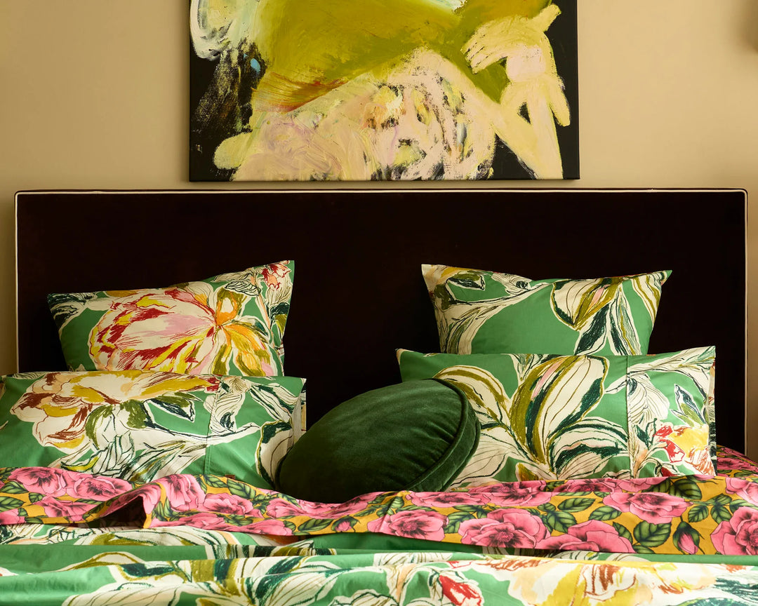Kip & Co Somerset Green Organic Cotton Pillowcases Set