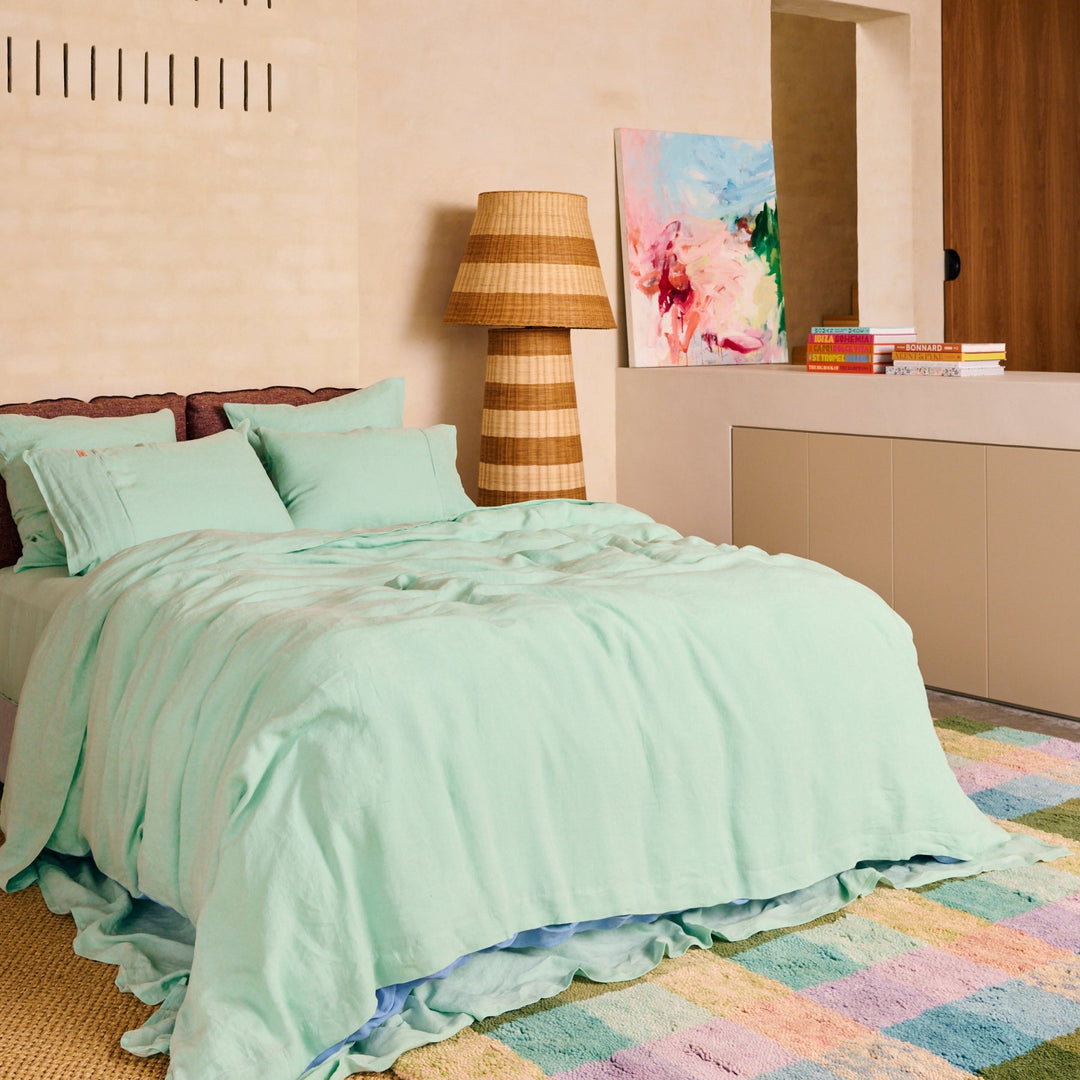 Kip & Co Vista Jade Linen Pillowcases