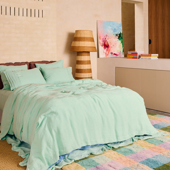 Kip & Co Vista Jade Linen Pillowcases