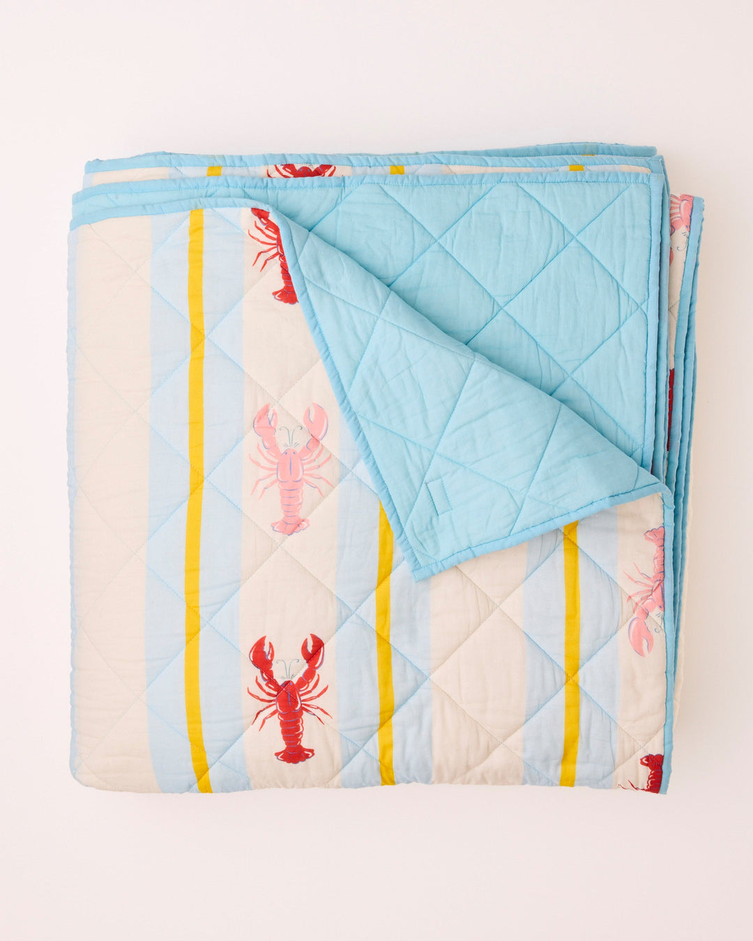 Kip & Co Lobster Fan Club Organic Cotton Quilted Bedspread