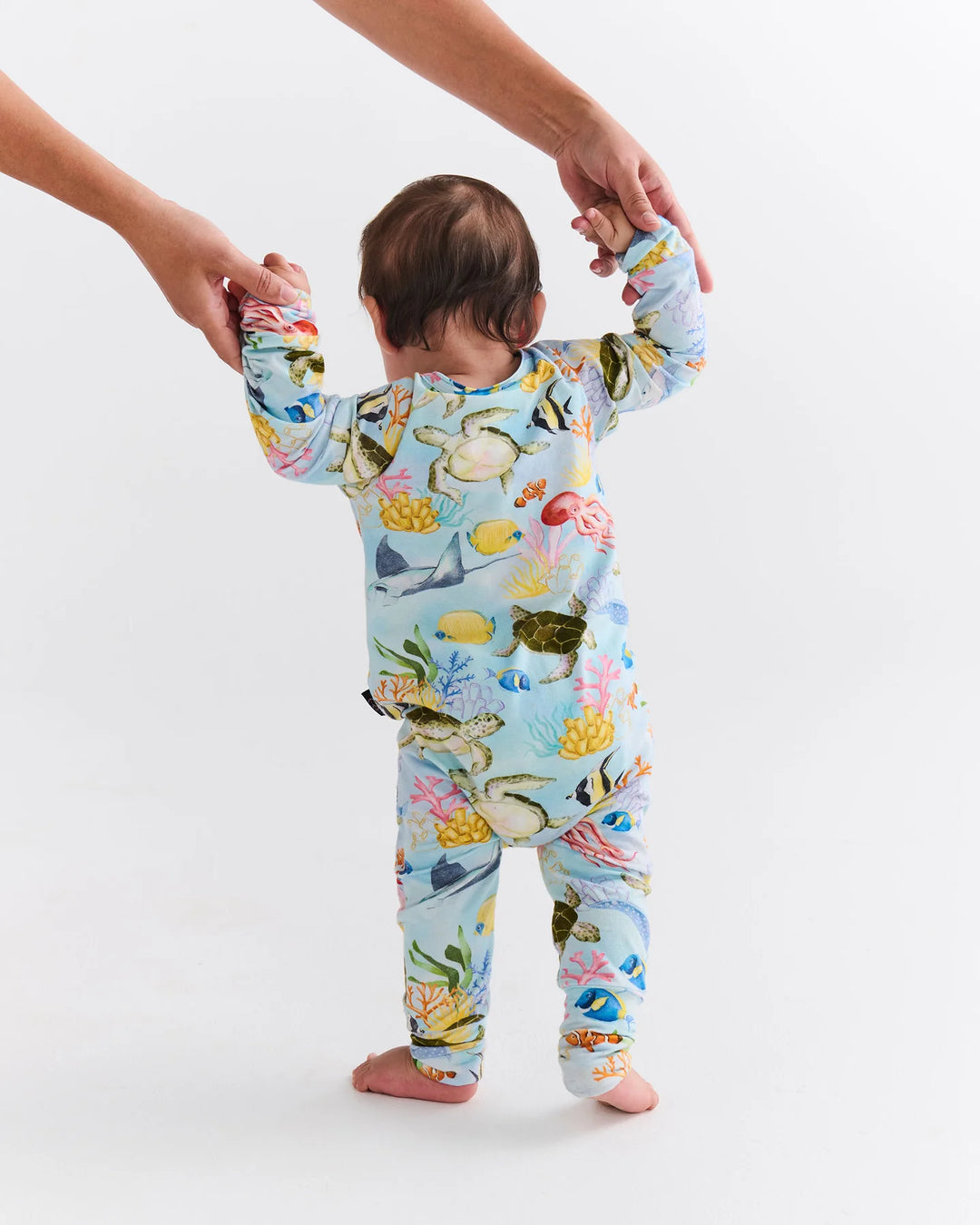 Kip & Co Reef Life Organic Long Sleeve Zip Romper