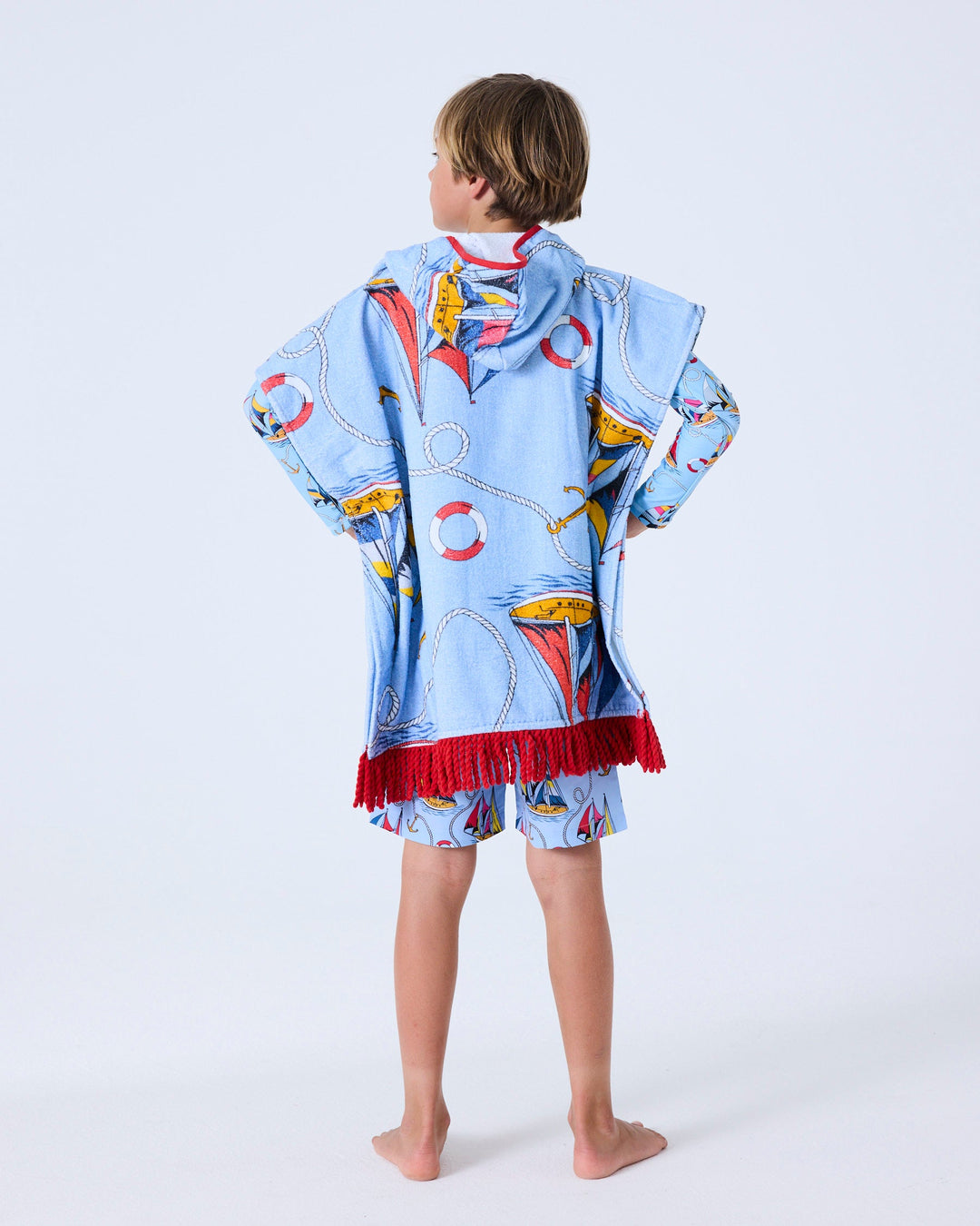 Kip & Co Hey Sailor Printed Kids Terry Poncho