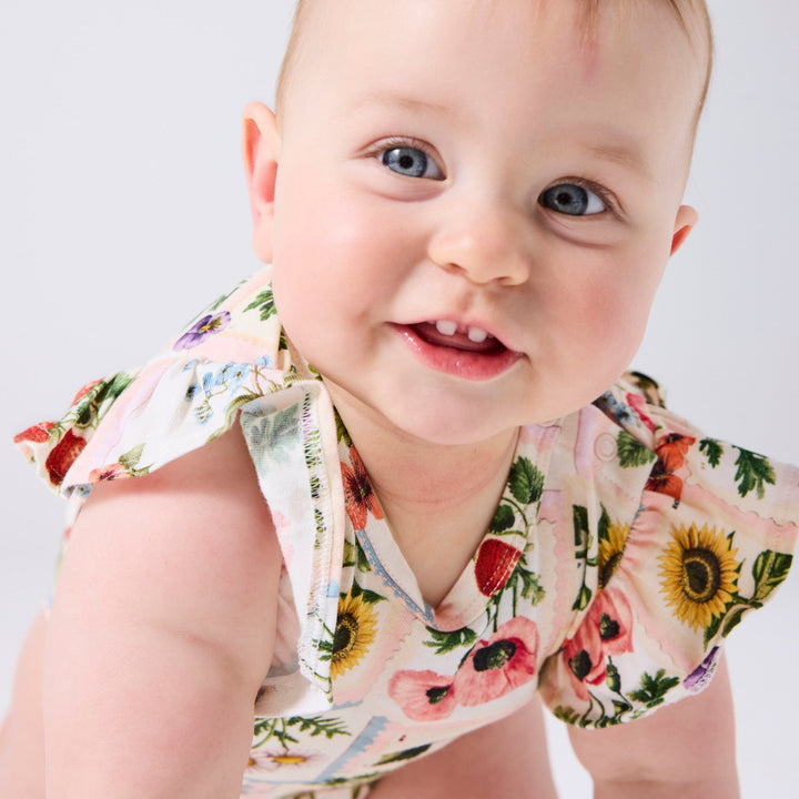 Kip & Co Sweet Life Organic Short Sleeve Frill Romper