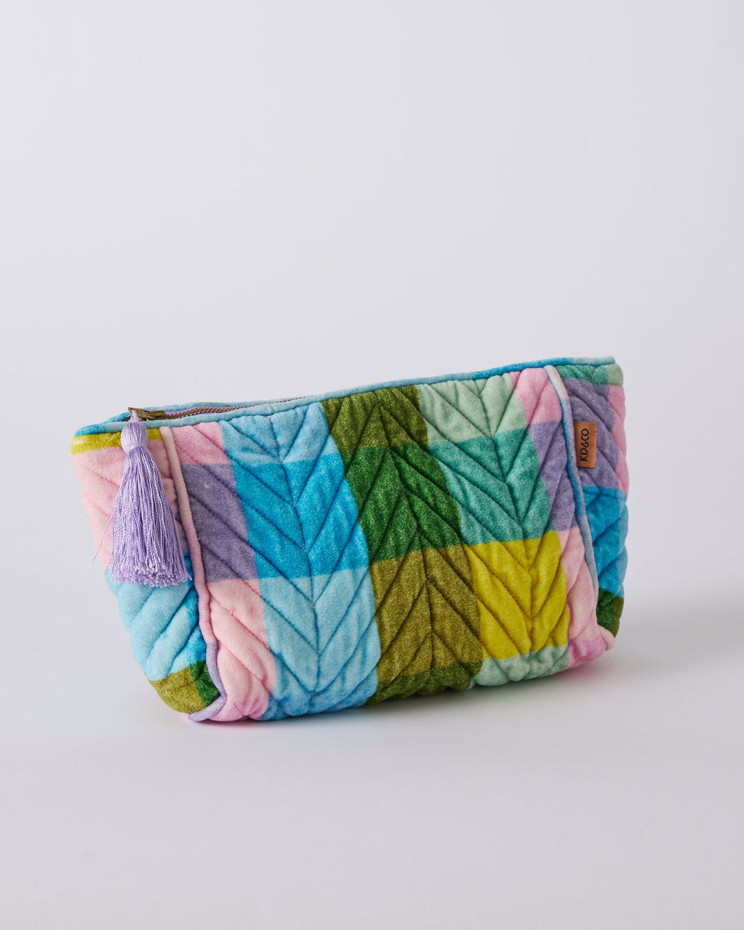 Kip & Co Sorbet Tartan Velvet Toiletry Bag
