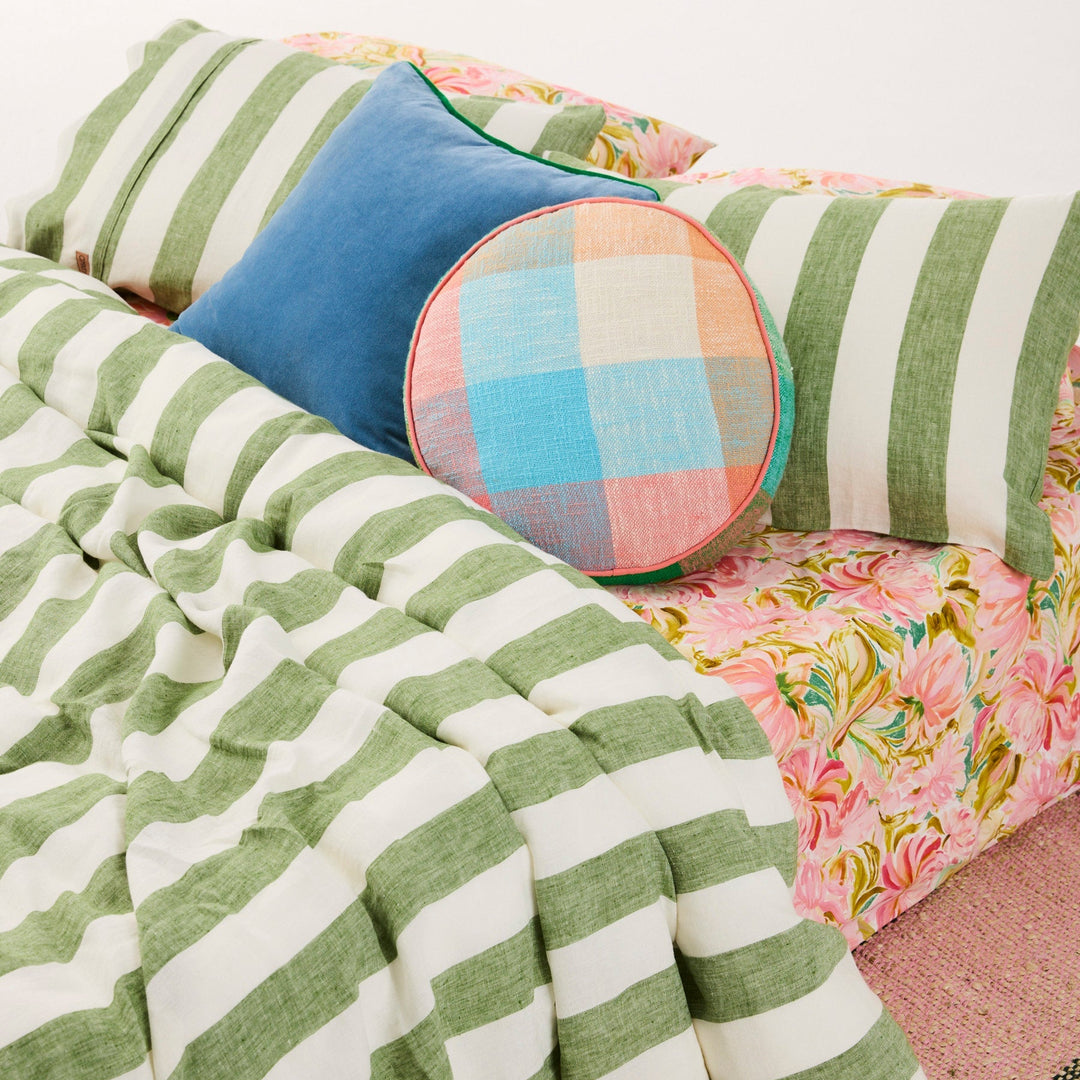 Kip & Co Paloma Tartan Woven Pea Cushion