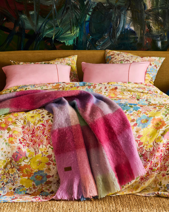 Kip & Co Candy Clouds Tartan Cosy Blanket