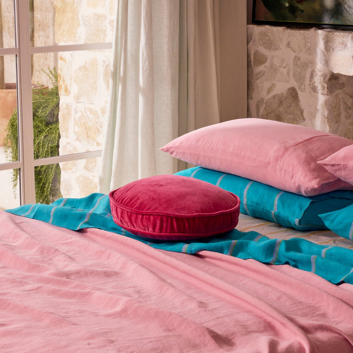 Kip & Co Rhubarb Velvet Pea Cushion