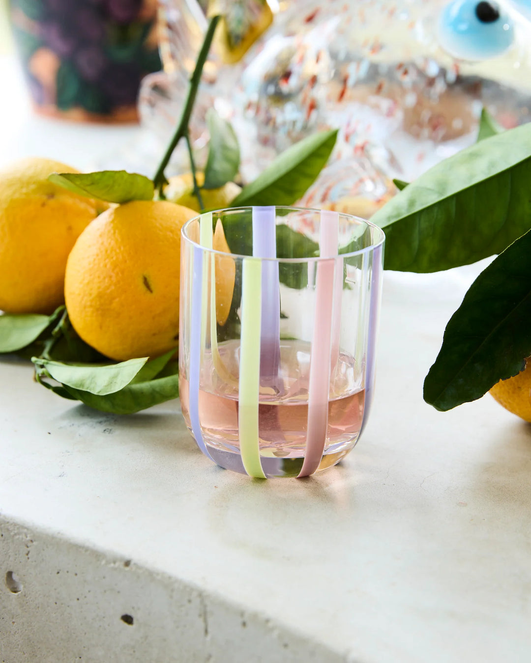 Kip & Co Neptune Stripe Tumbler Glass 2P Set