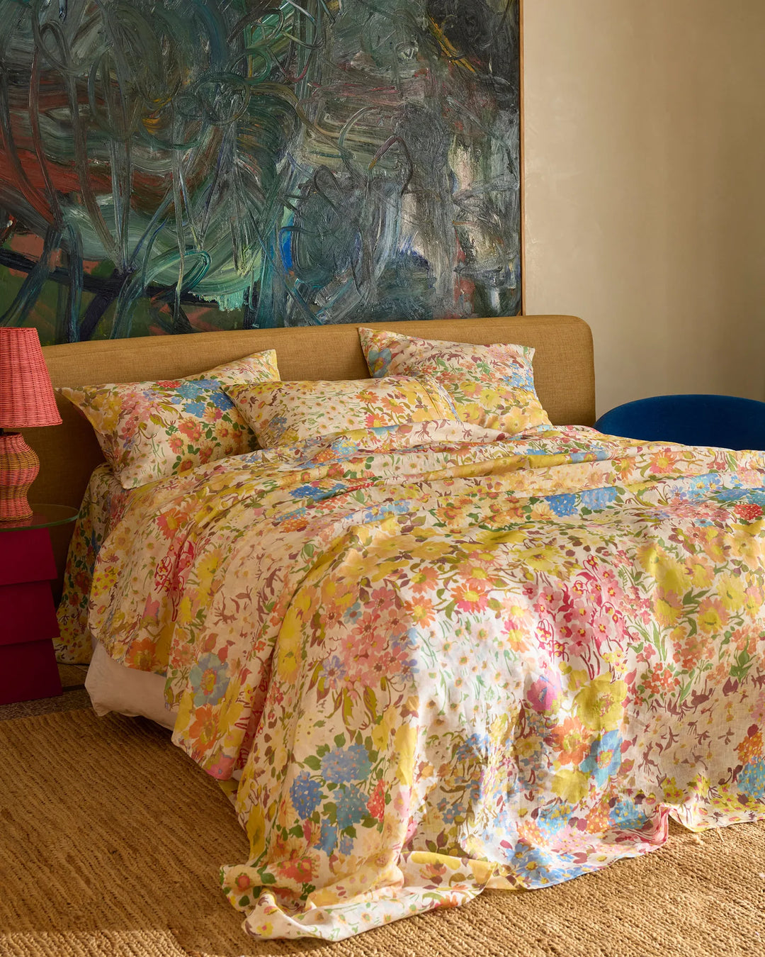Kip & Co Forever Floral Butter Linen Quilt Cover