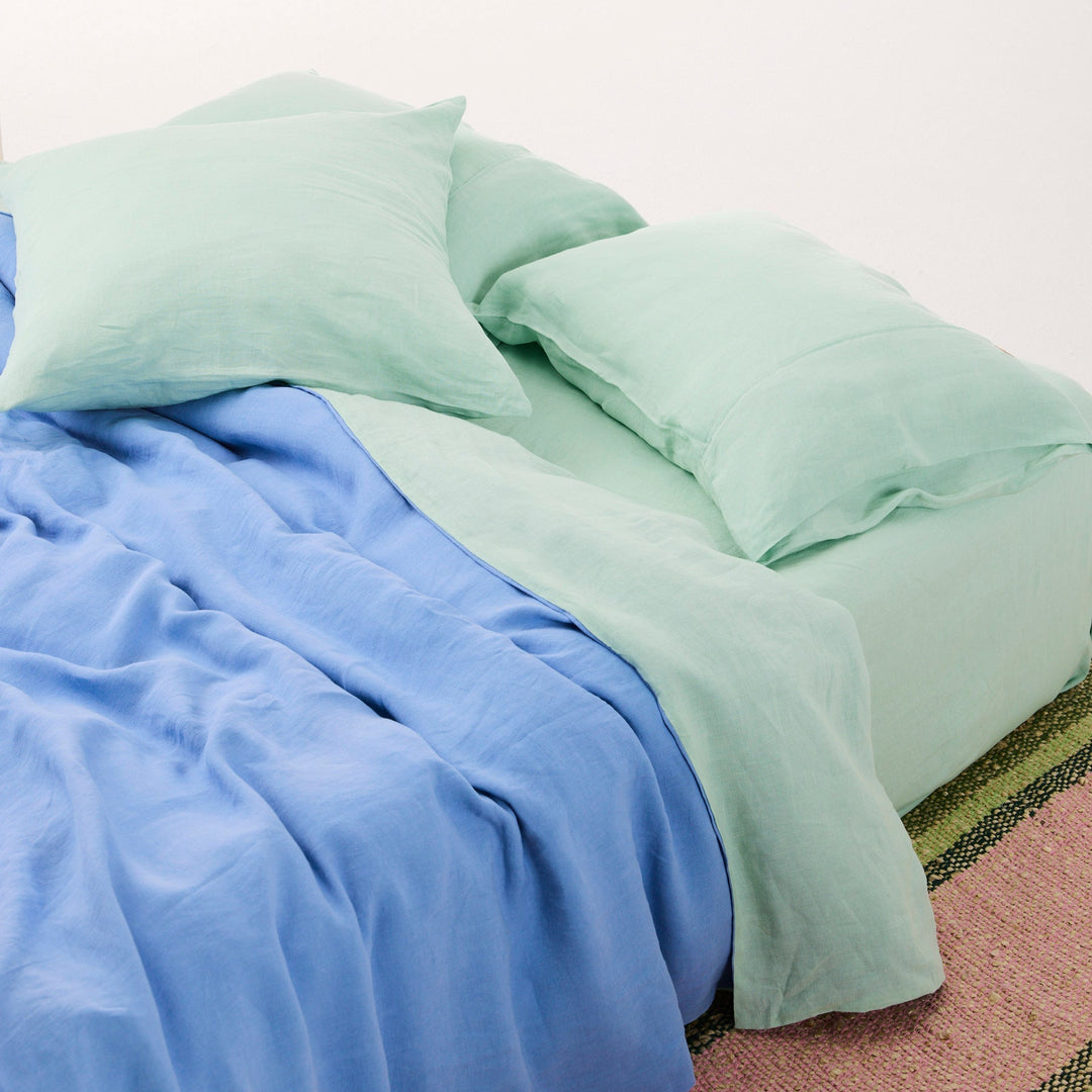 Kip & Co Vista Jade Linen European Pillowcases