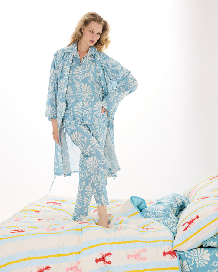 Kip & Co Lobster Fan Club Organic Cotton Quilted Bedspread
