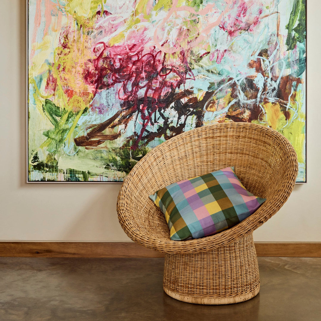 Kip & Co Sorbet Tartan Outdoor Cushion