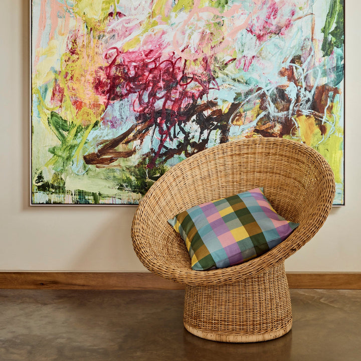 Kip & Co Sorbet Tartan Outdoor Cushion
