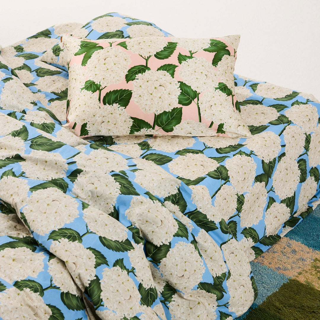 Kip & Co Hydrangea Blue Organic Cotton Fitted Sheet