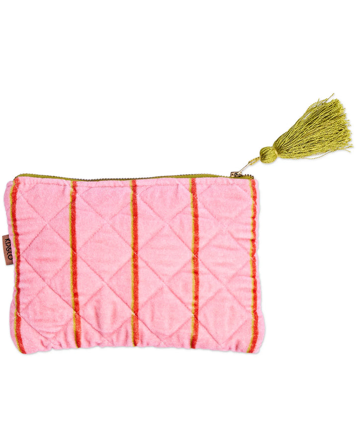 Kip & Co Wategos Soiree Stripe Velvet Cosmetics Purse