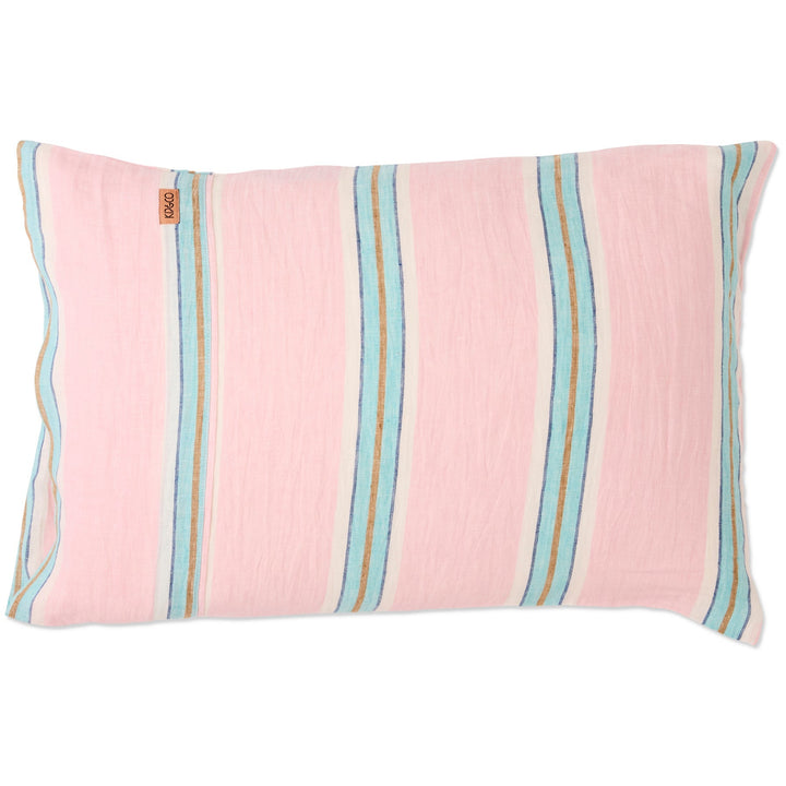 Kip & Co Tickled Pink Stripe Linen Pillowcases