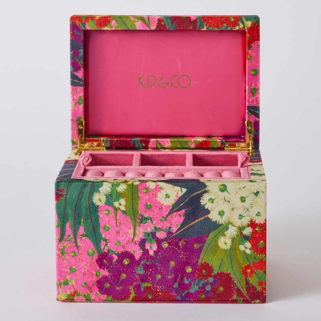 Kip & Co Australian Bush Blossom Velvet Jewellery Box
