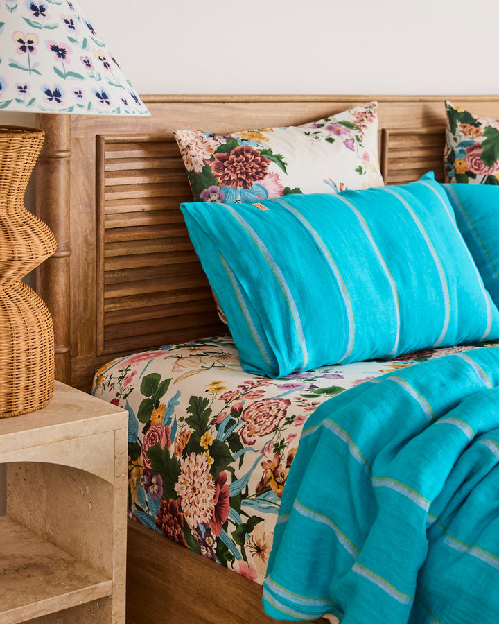 Kip & Co Aegean Stripe Linen Pillowcases