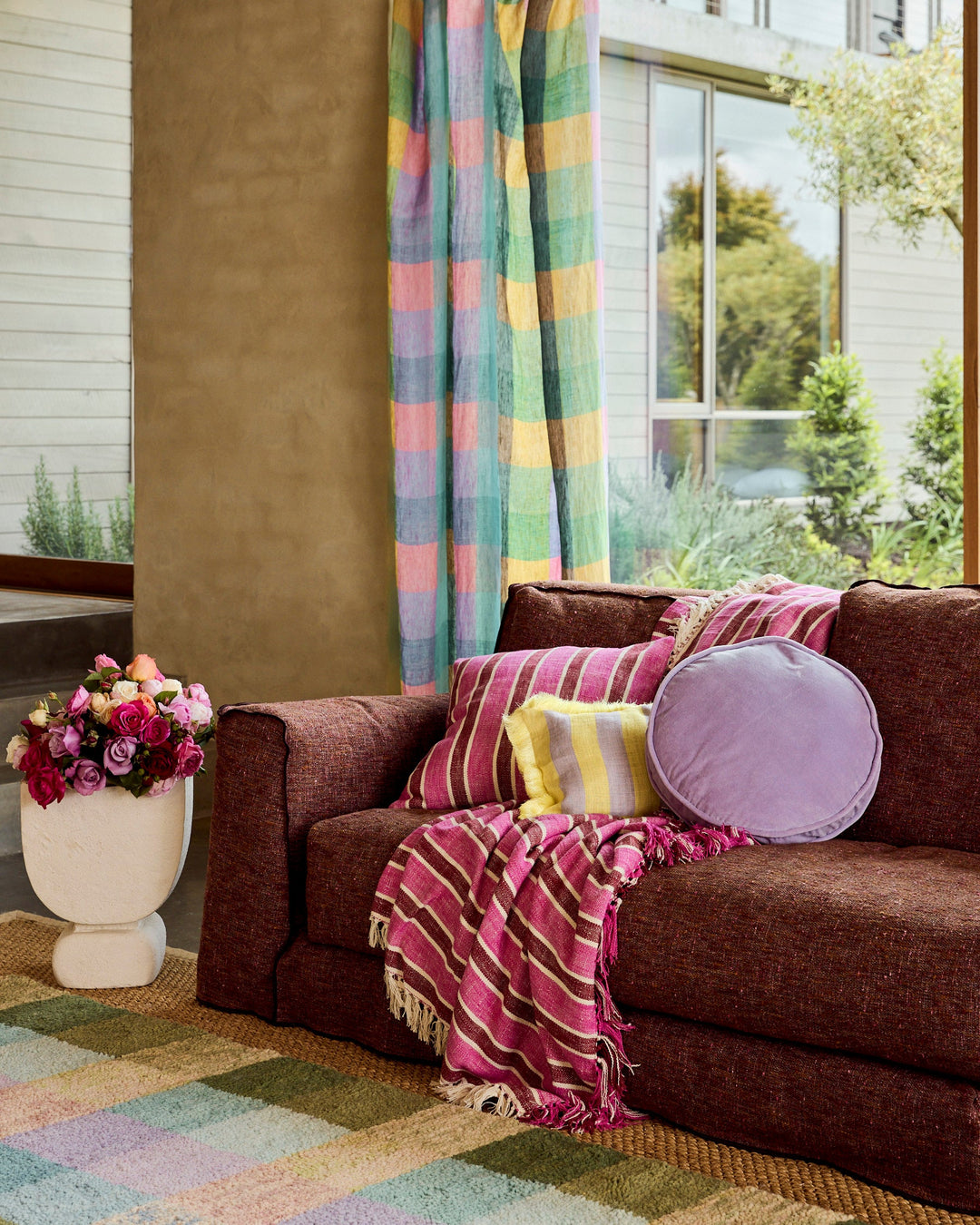 Kip & Co Wisteria Velvet Pea Cushion