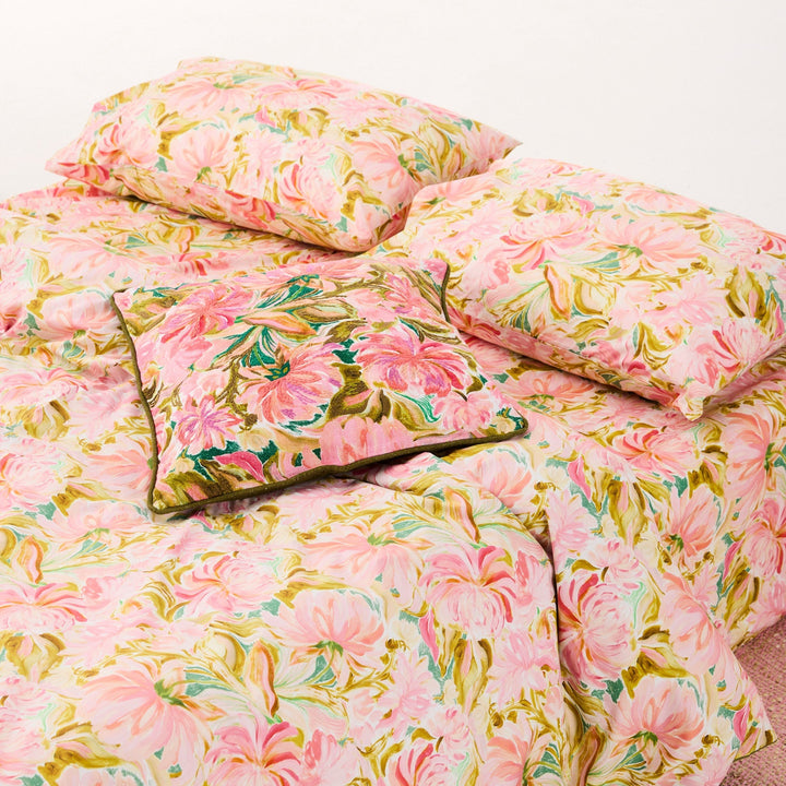 Kip & Co Warm Floral Breeze Embroidered Cushion