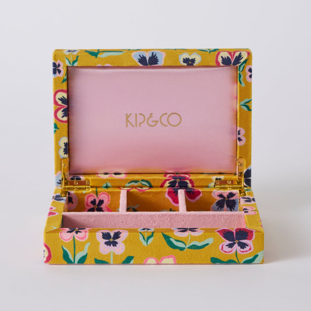 Kip & Co Pretty Pansy Travel  Velvet Jewellery Box Small