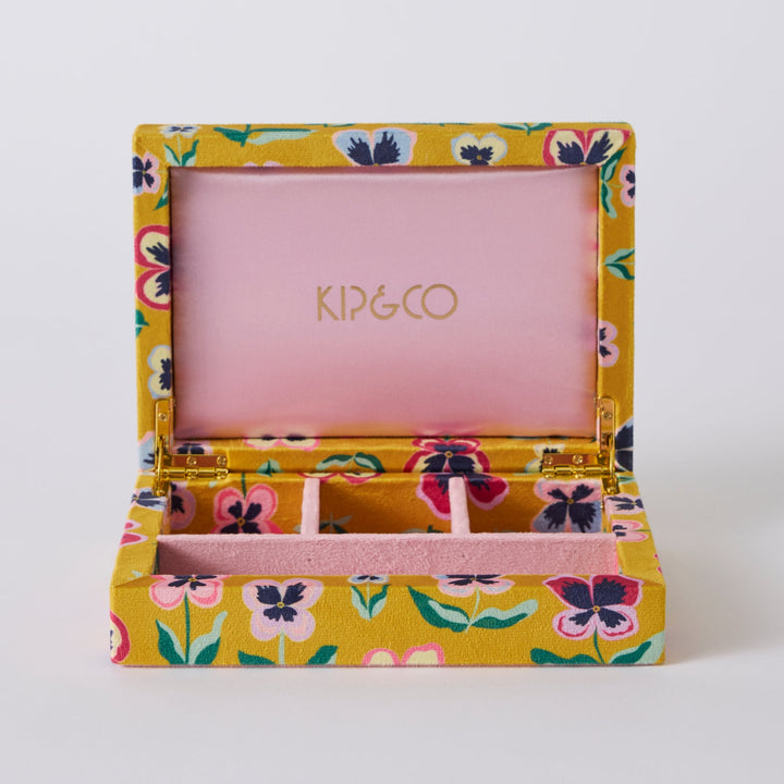 Kip & Co Pretty Pansy Travel  Velvet Jewellery Box Small