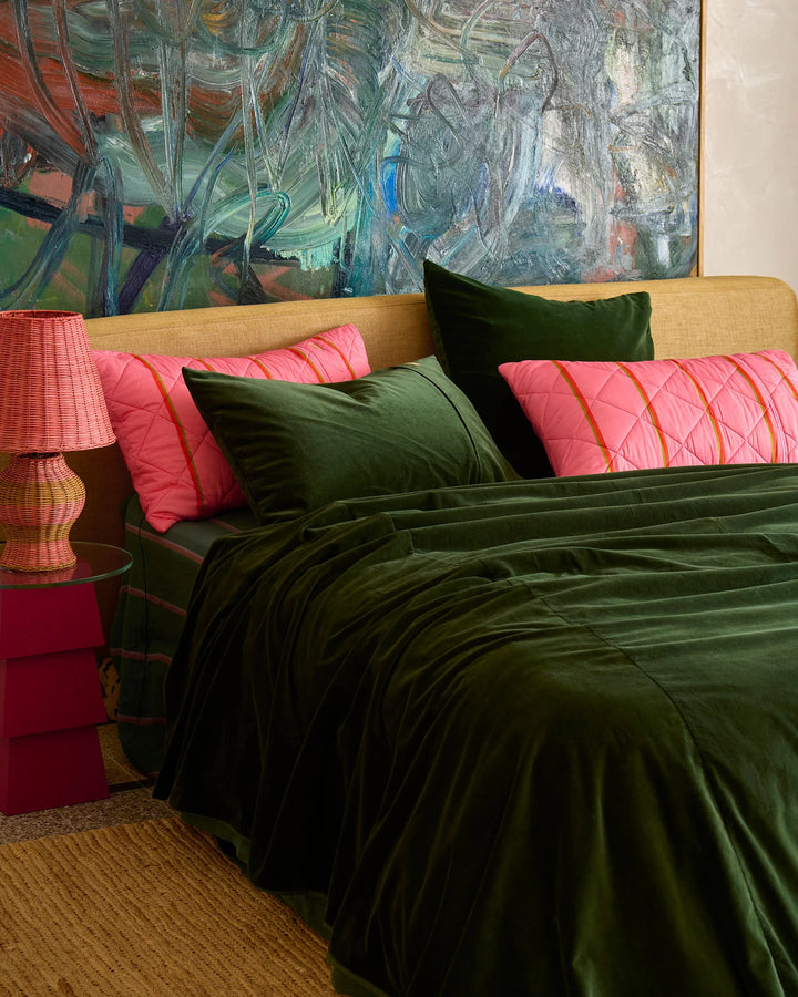 Kip & Co Wakame Crush Stripe Linen Fitted Sheet